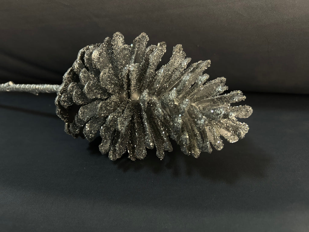 VARA PIÑA GLITTER PLATA