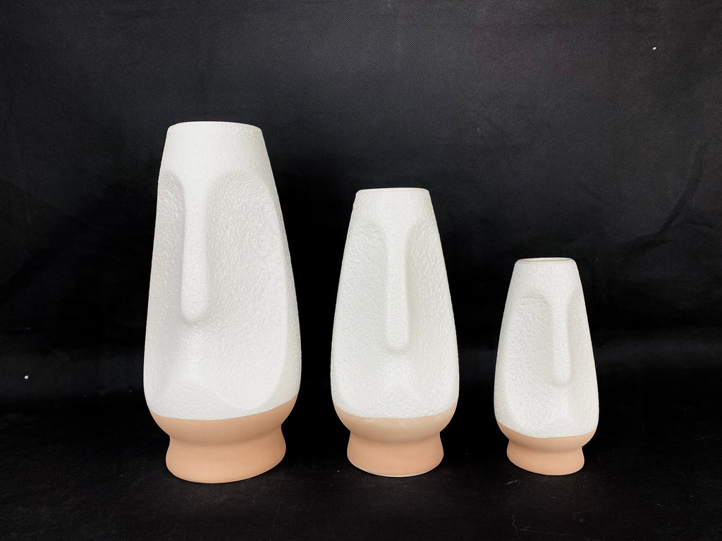 SET X 3 BASES CERÁMICA CARAS BLANCAS CON BASE SALMON