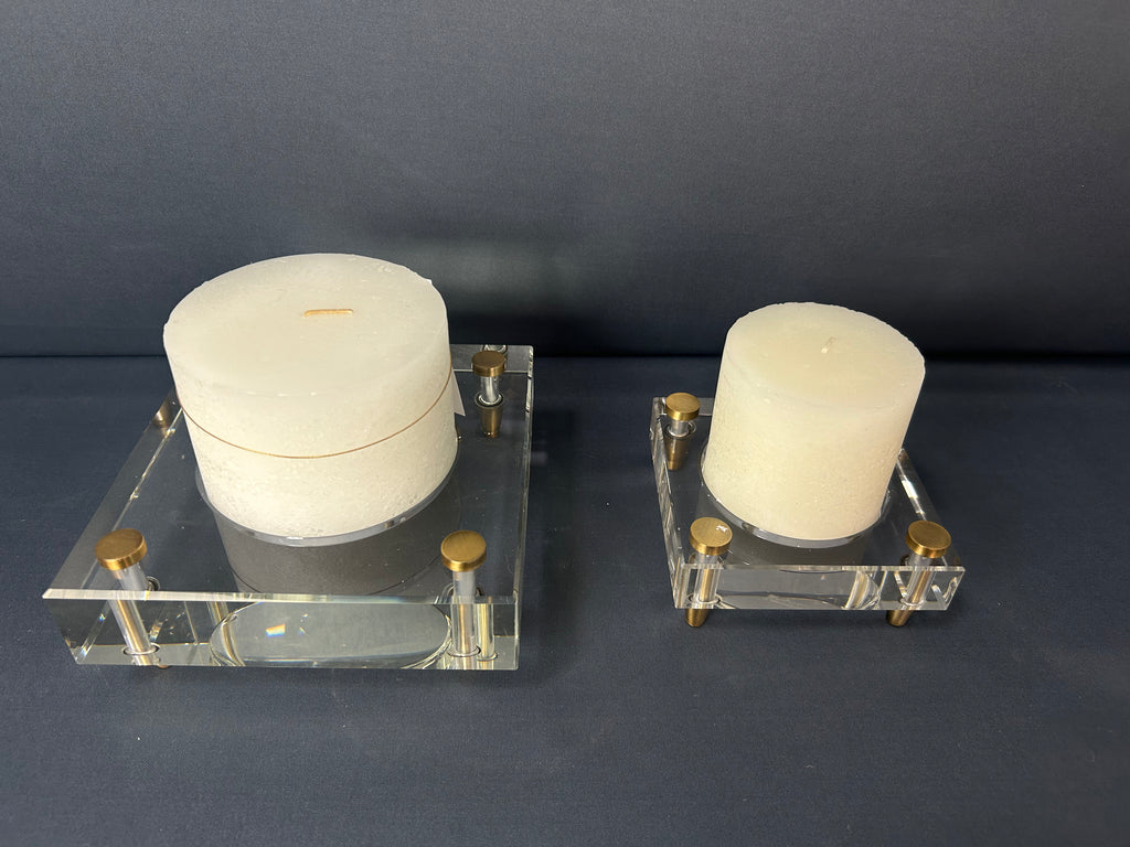 SET CANDELABRO VASE CRISTAL