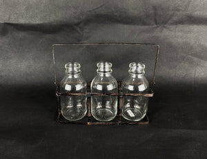 Set x 3 botellas con base metálica