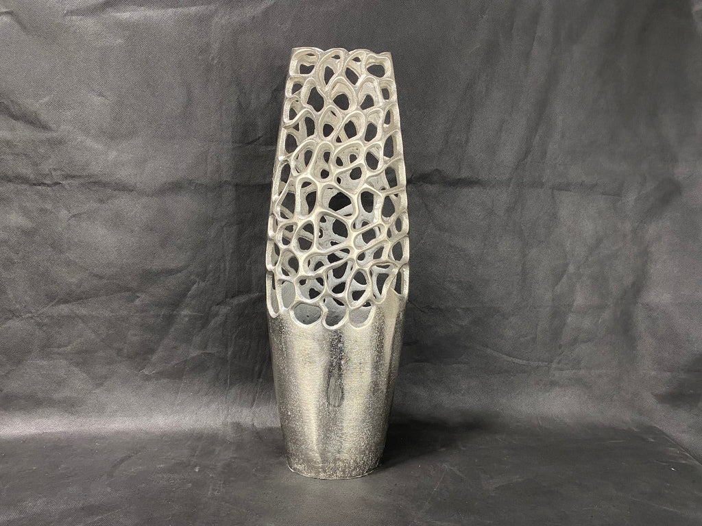 Base ch. metálica plateada alta