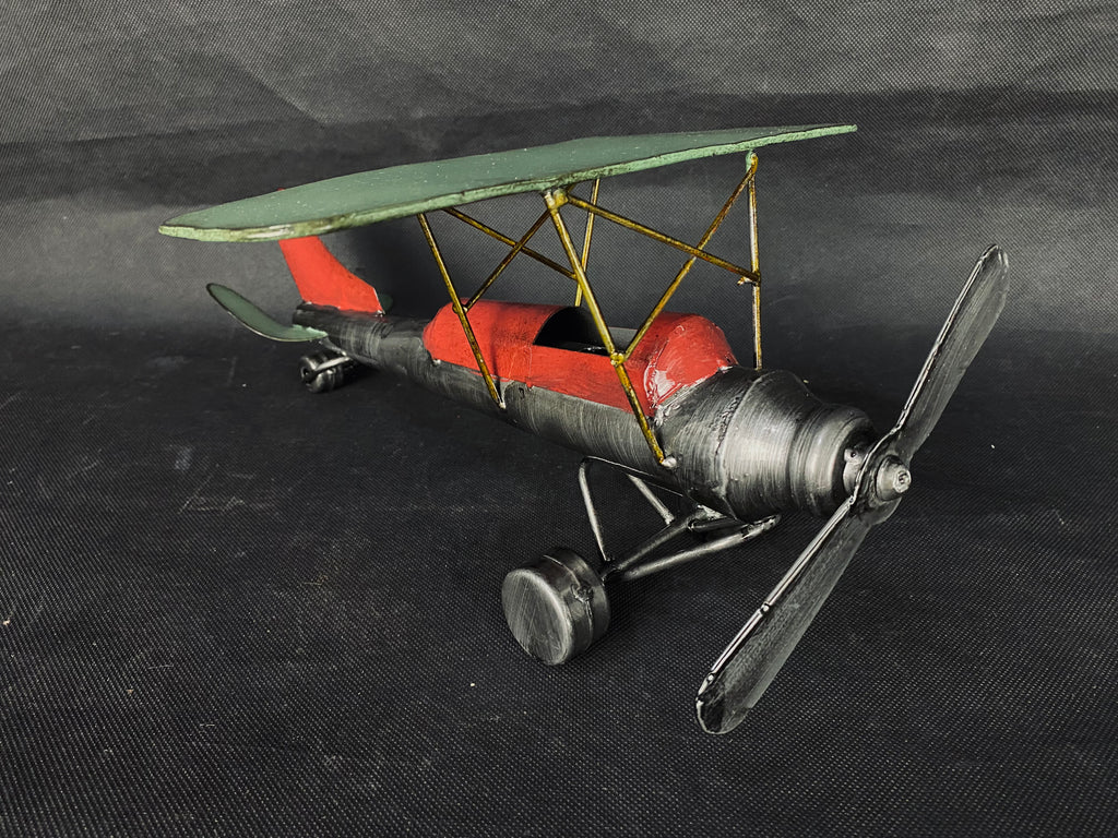 AVIÓN CHICO VINTAGE  GRIS / ROJO