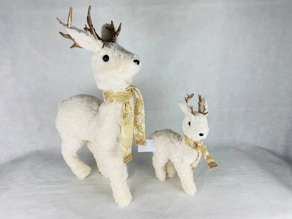 Venado ch. parado beige con detalles dorados