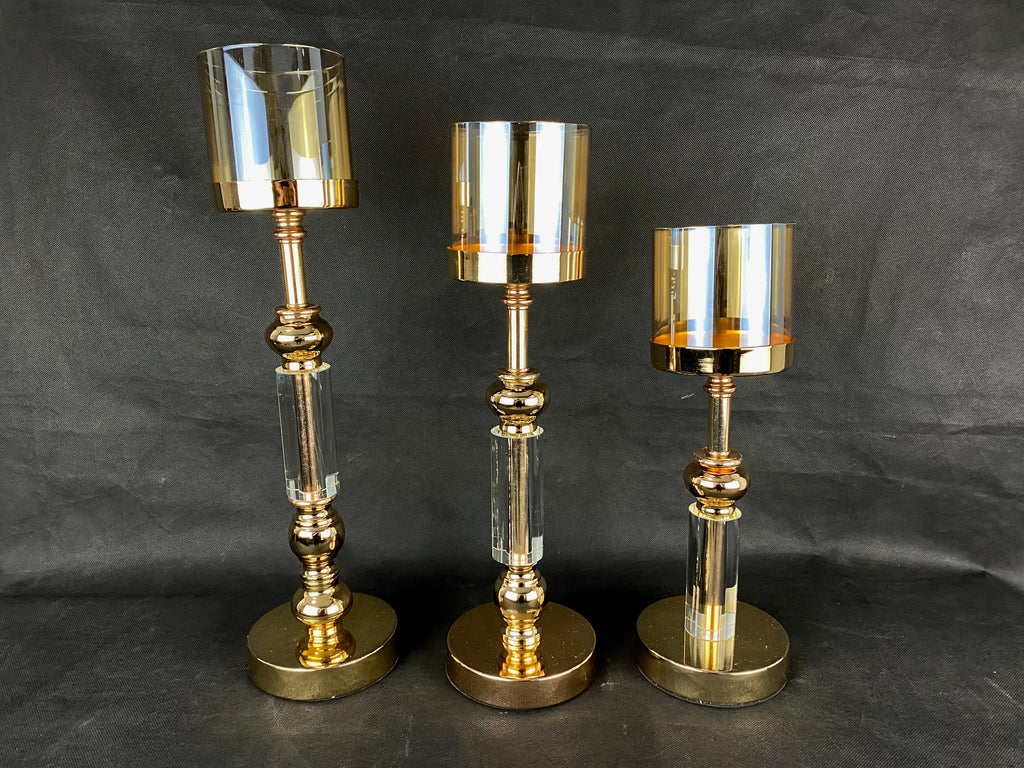 Set x 3 candelabros dorados