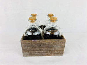 Set x 4  Botellas con base de madera