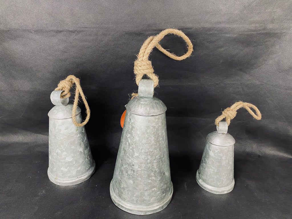 CAMPANA DE VACA DECORATIVA PLATA