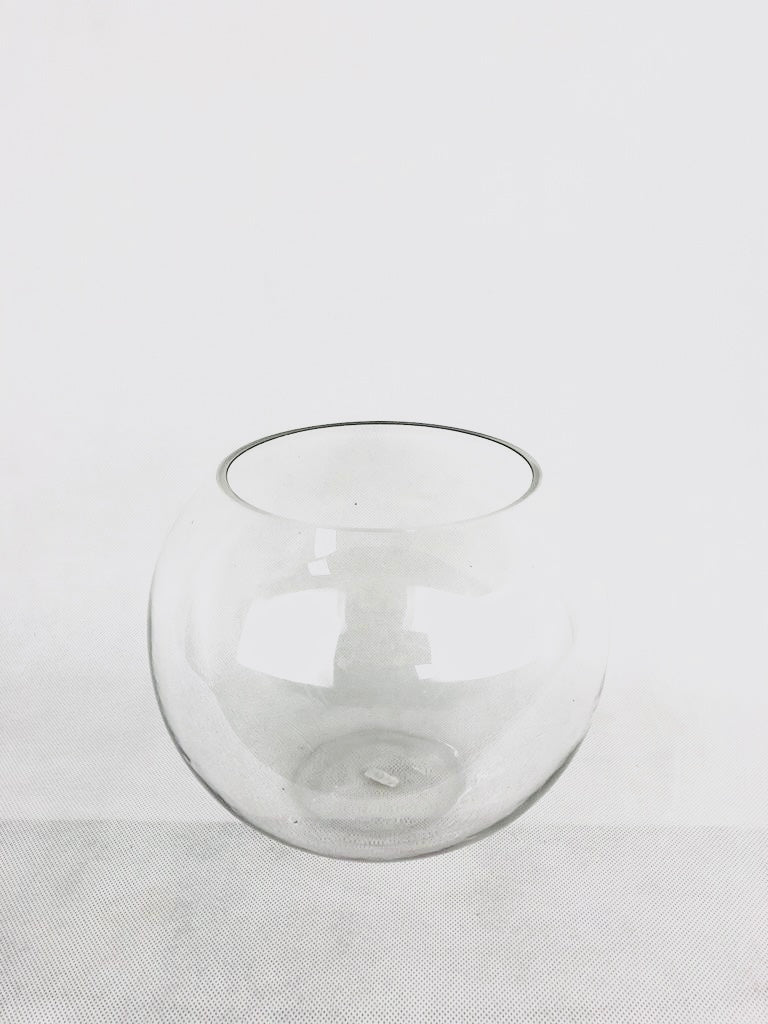 Florero tipo pecera transparente