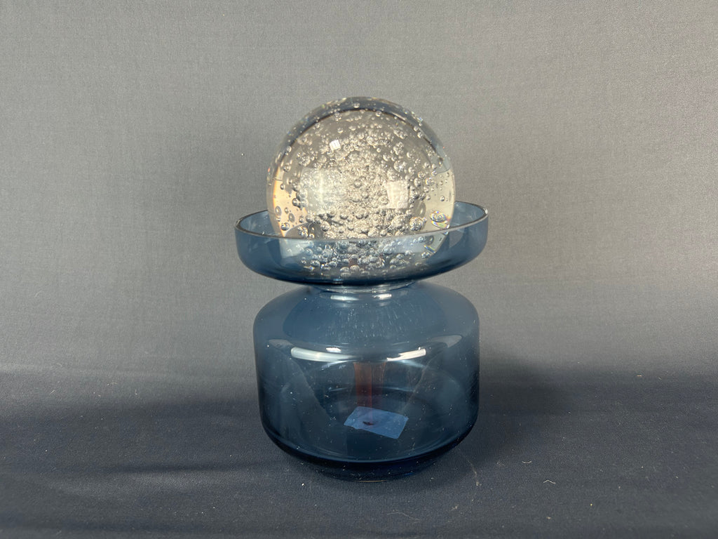 Base azul ch. con esfera cristal