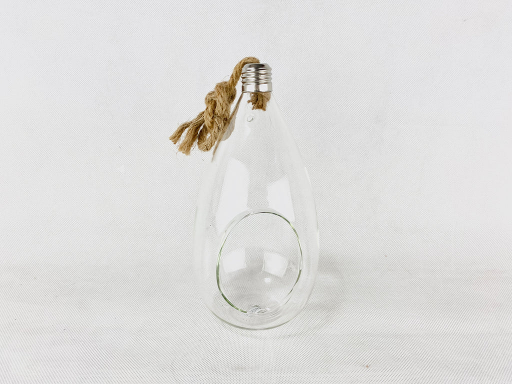 Colgante alto gota c/ soquet y lazo yute